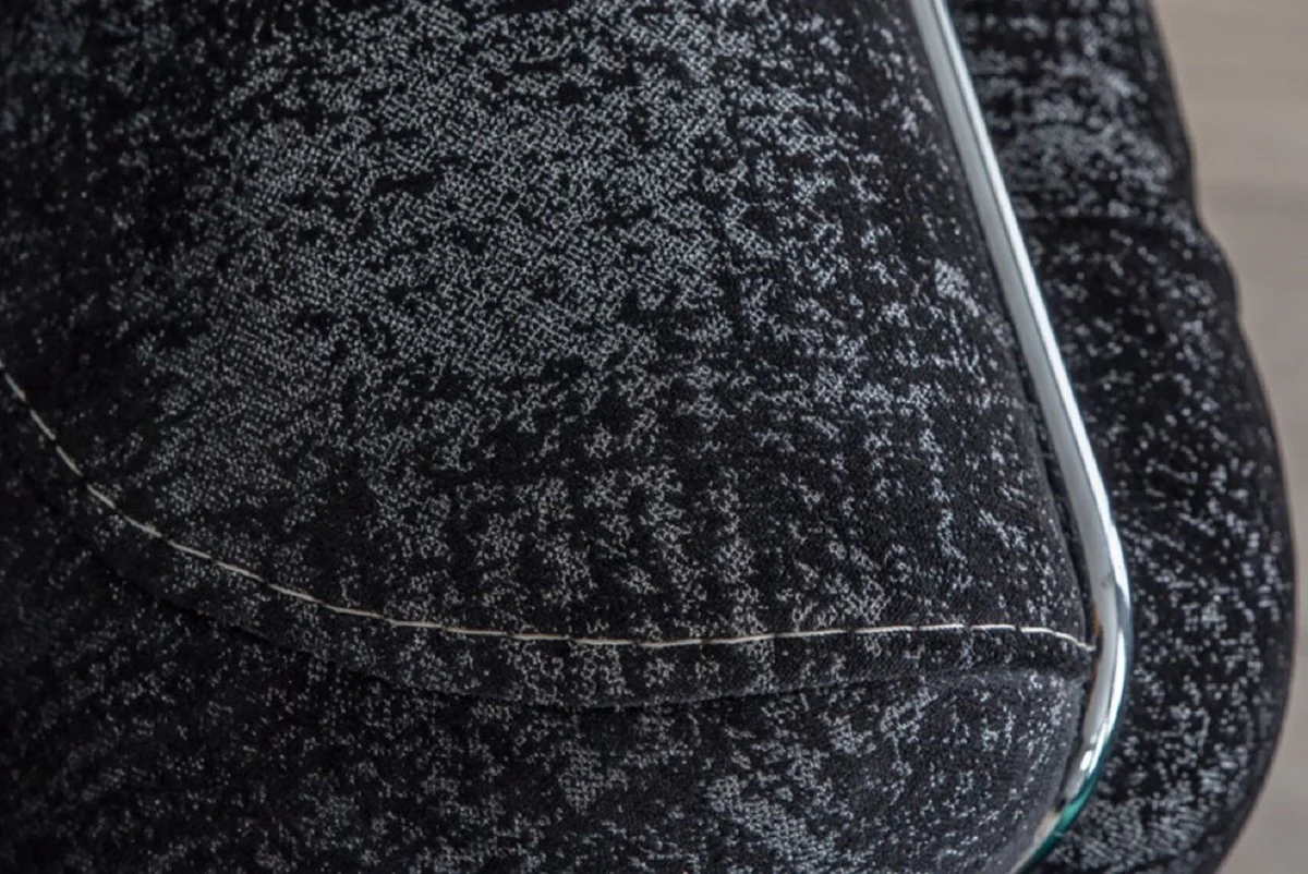 Luxus Chesterfield Schlafsofa Schwarz / Grau / Silber 230 x 95 x H. 75 cm - Modernes Wohnzimmer Sofa - Chesterfield Wohnzimmer Möbel