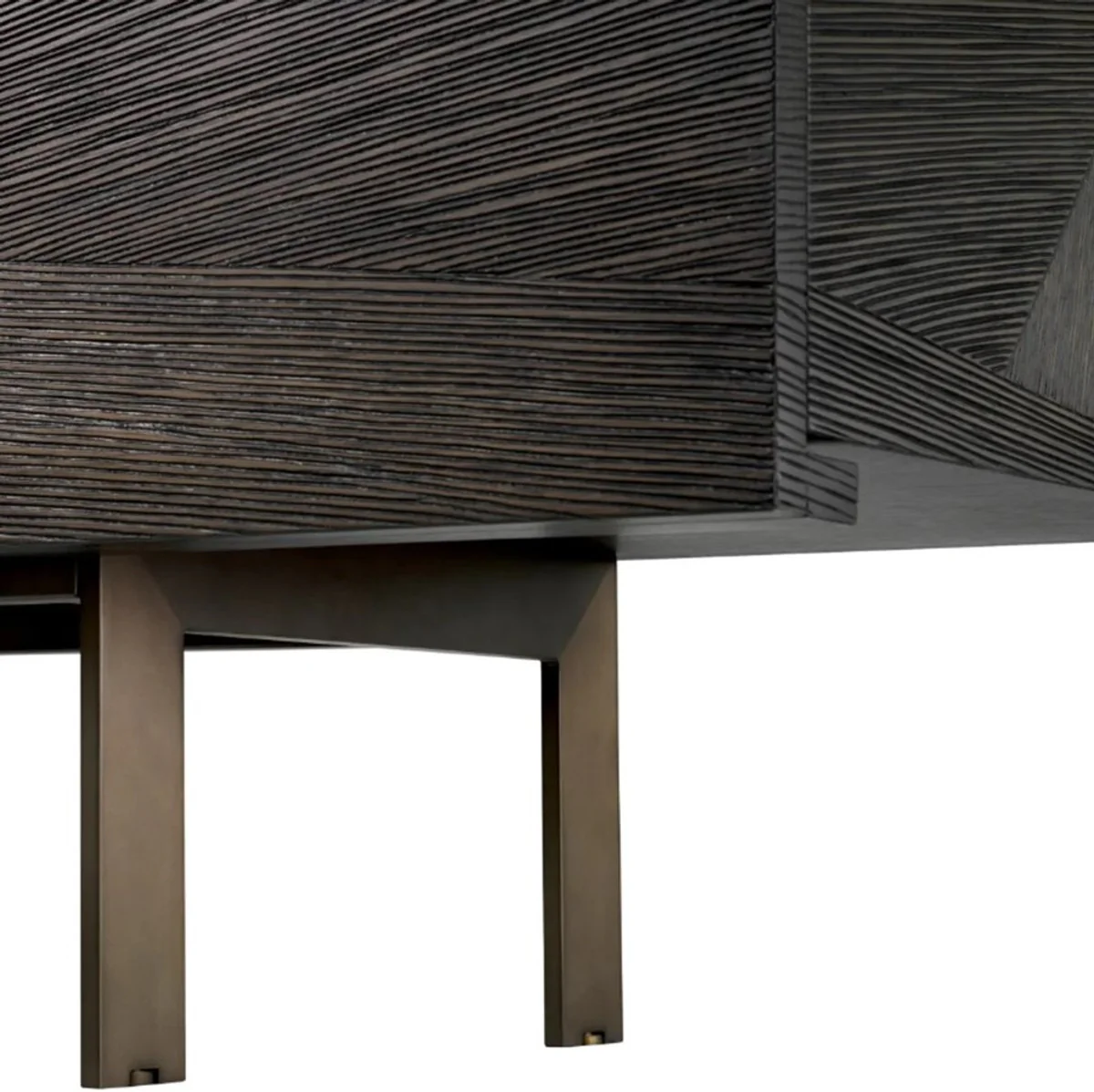 Luxus Fernsehschrank mit Eichenfurnier, Mokka B. 200 cm, T. 43,5 cm, H. 52 cm