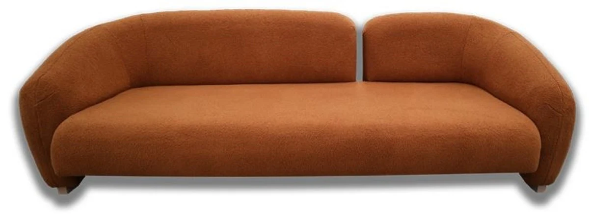 Luxus Sofa Braun / Naturfarben 260 x 100 x H. 100 cm - Wohnzimmer Sofa - Hotel Sofa - Wohnzimmer Möbel - Hotel Möbel - Luxus Möbel - Luxus Einrichtung