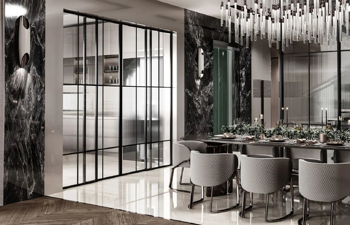 Luxus Esstisch Grau / Bronze 240,5 x 112 x H. 76 cm - Rechteckiger Luxus Küchentisch - Esszimmer Möbel - Luxus Möbel