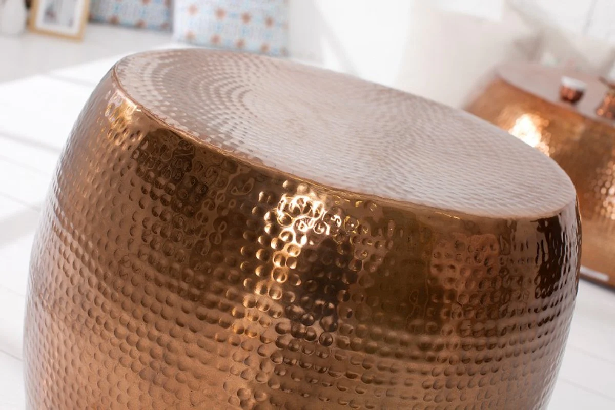 Luxus Couchtisch Kupfer 60 cm Aluminium - Wohnzimmer Salon Tisch - Unikat