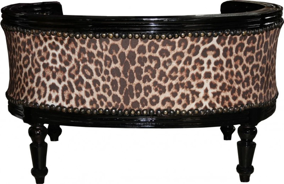 Barock Hunde & Katzen Sofa Leopard / Schwarz Hundebett & Katzenbett