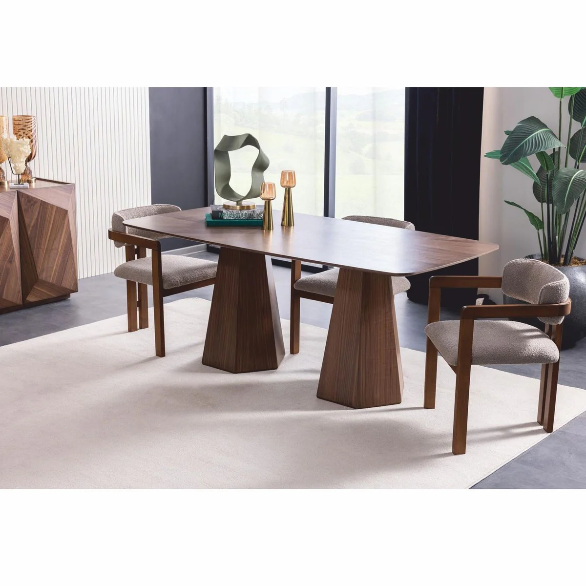 Luxus Massivholz Esstisch Braun 190 cm - Hotel & Esszimmer Möbel