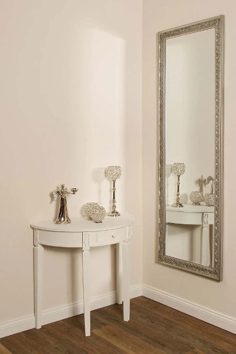 Barock Wandspiegel Silber 62 x H. 187 cm - Handgefertigter Spiegel im Barockstil
