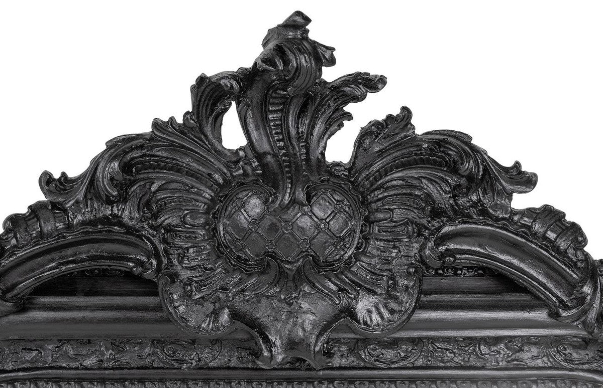 Barock Spiegel Schwarz 90 x H. 160 cm - Wandspiegel Antik Stil Möbel