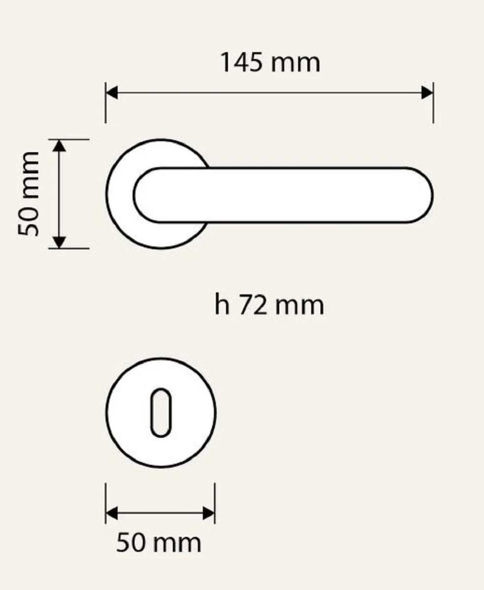 Barock Türgriff Set mit Swarovski Kristallglas 14,5 cm - Made in Italy
