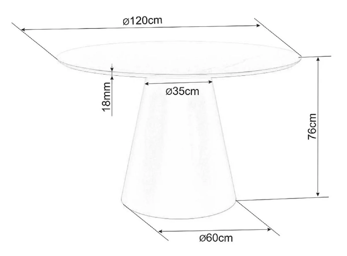 Luxus Esstisch Braun / Matt Schwarz Ø 120 x H. 75 cm - Runder Esszimmertisch - Esszimmer Möbel - Küchen Möbel