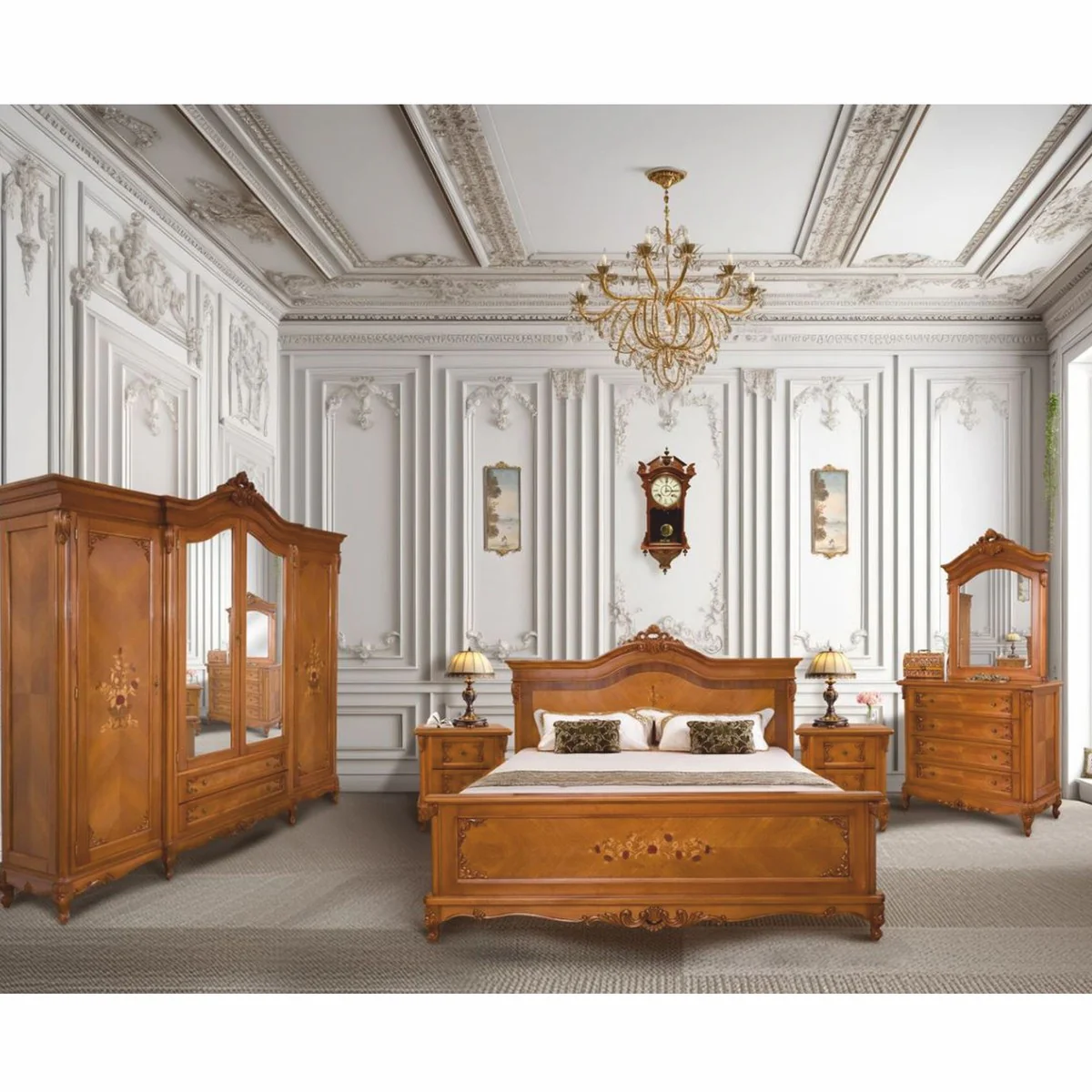 Luxus Barock Kommode Braun 120 cm - Barock Schlafzimmer Möbel