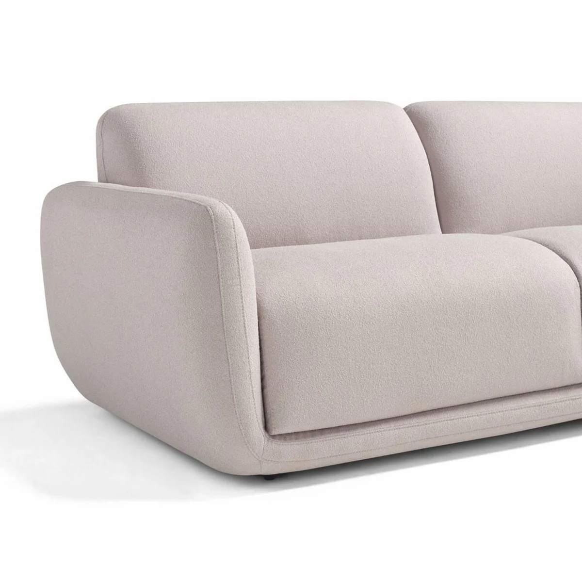 Luxus Schlafsofa Hellgrau 222 cm - Ausklappbares Wohnzimmer Sofa