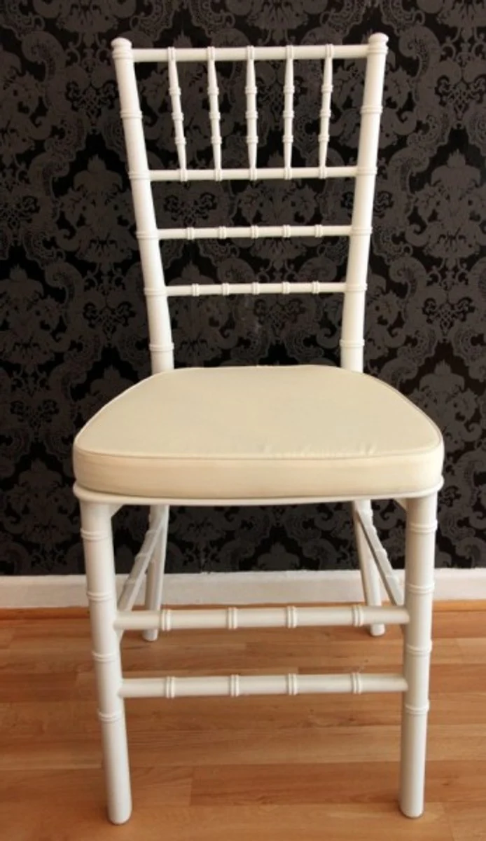 Designer Acryl Stuhl inkl Sitzkissen Weiß/Creme - Ghost Chair white - Polycarbonat Möbel - Acryl Möbel - Geisterstuhl