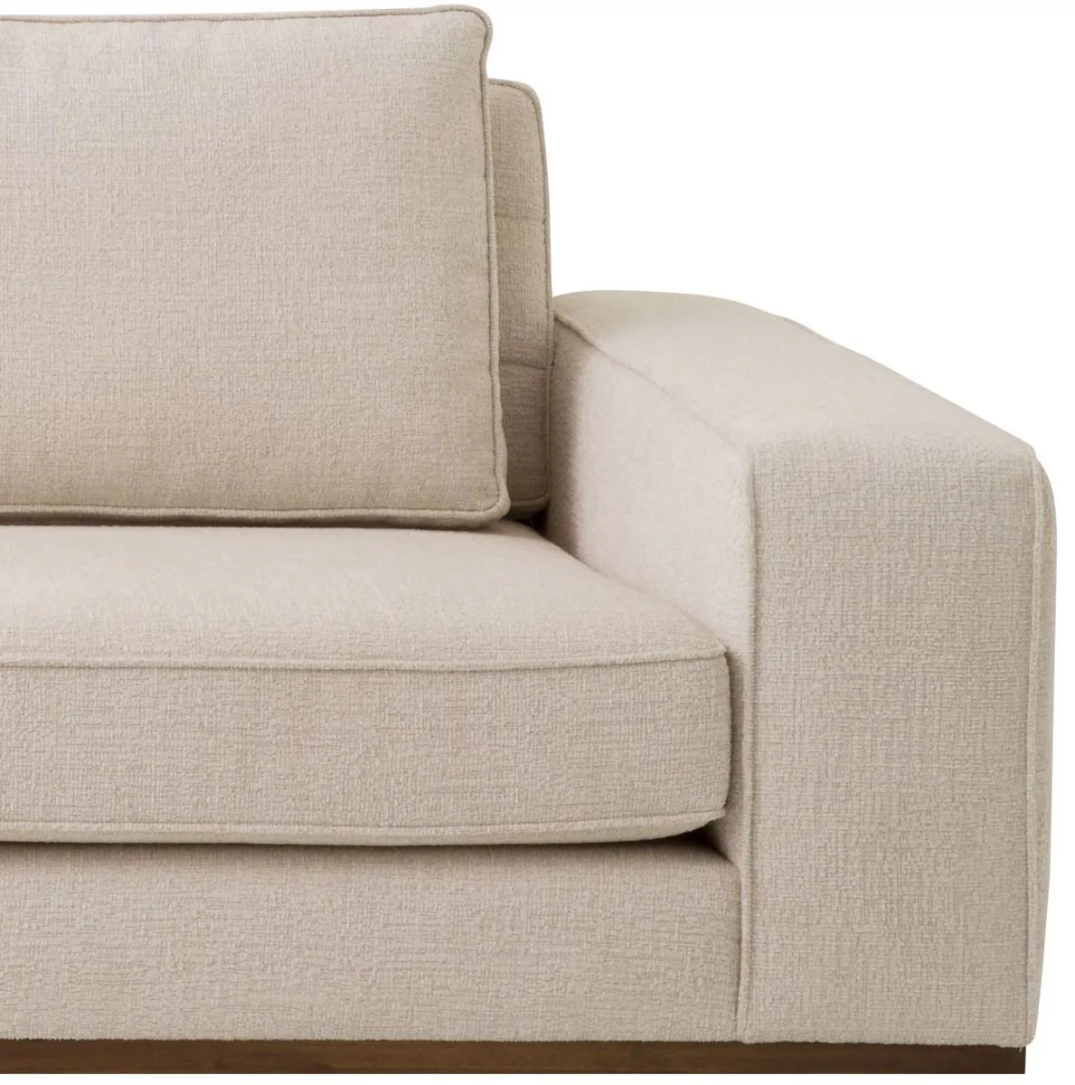 Luxus Sofa Beige / Braun 236 x 110 x H. 80 cm - Wohnzimmer Sofa mit Kissen - Wohnzimmer Möbel - Luxus Möbel - Wohnzimmer Einrichtung - Luxus Einrichtung - Luxus Qualität