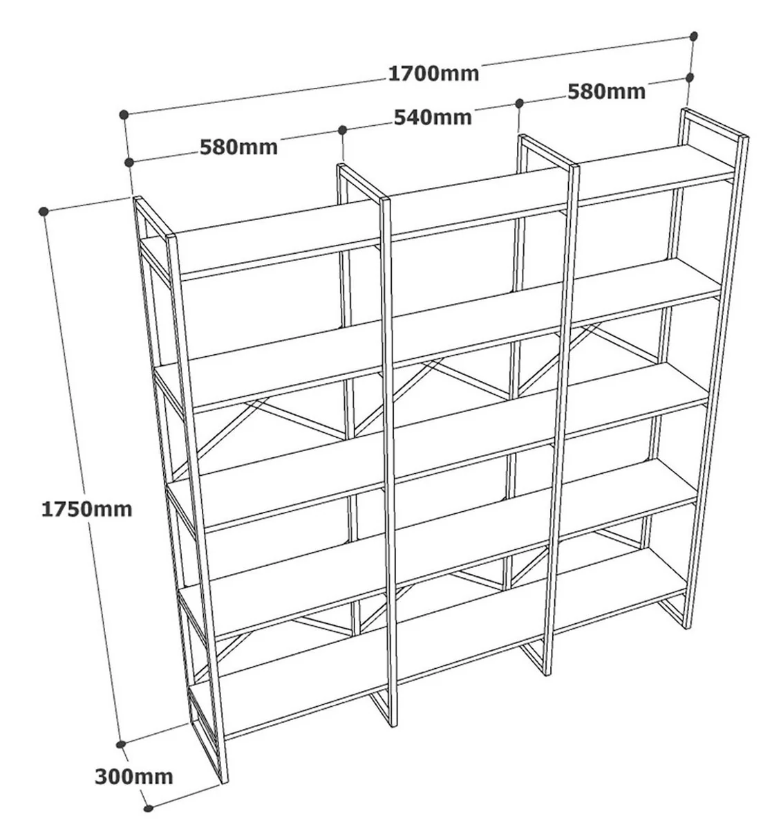 Luxus Regalschrank mit Marmor Regalen Gold / Weiß 170 x 30 x H. 175 cm - Bücherschrank - Wohnzimmer Schrank - Büro Schrank - Wohnzimmer Möbel - Büro Möbel - Luxus Möbel