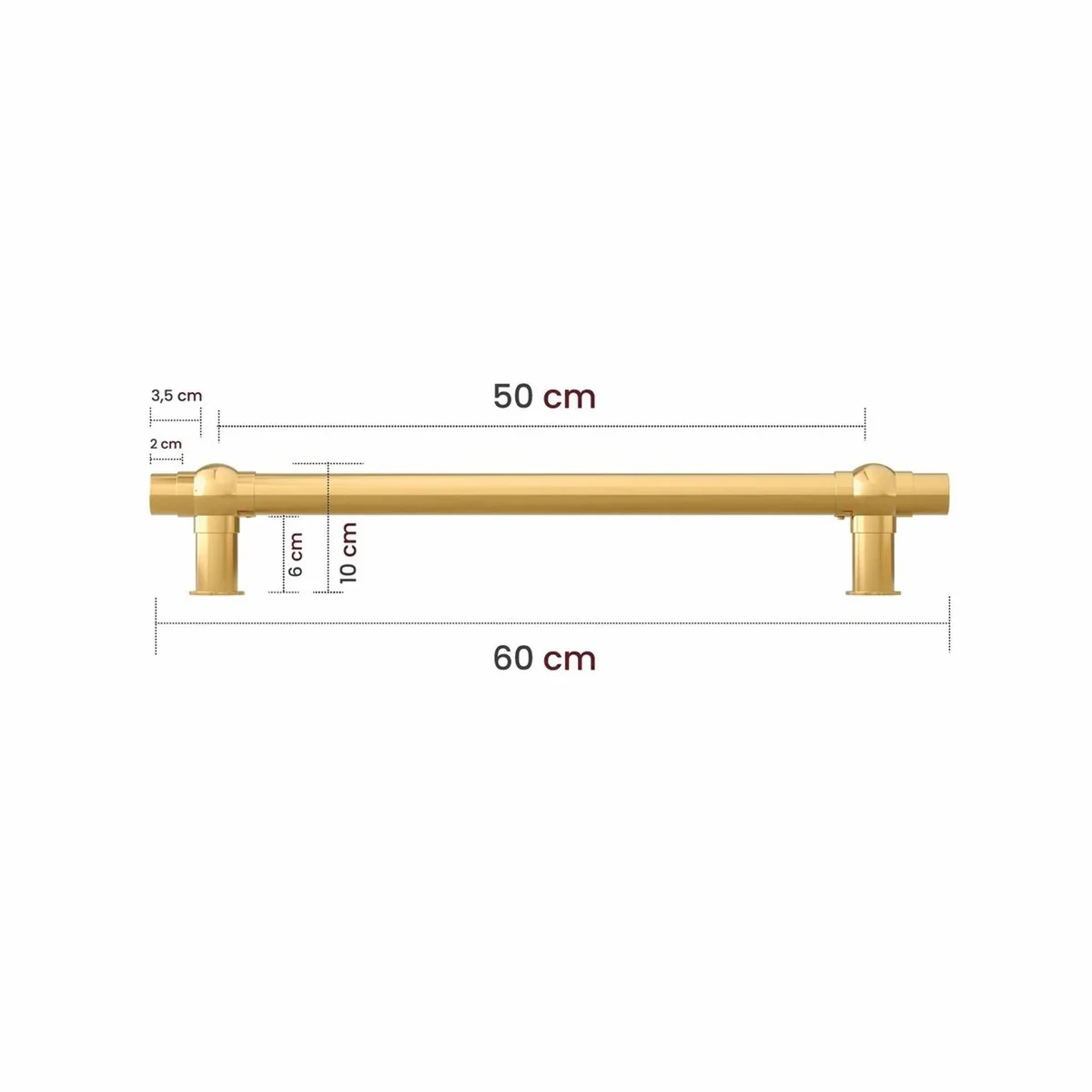 Luxus Badezimmer Handtuchwärmer Gold Glänzend 60 cm - Badezimmer Zubehör
