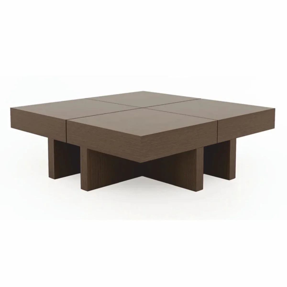 Luxus Couchtisch Braun / Weiß 100-140 cm - Ausziehbarer Wohnzimmertisch