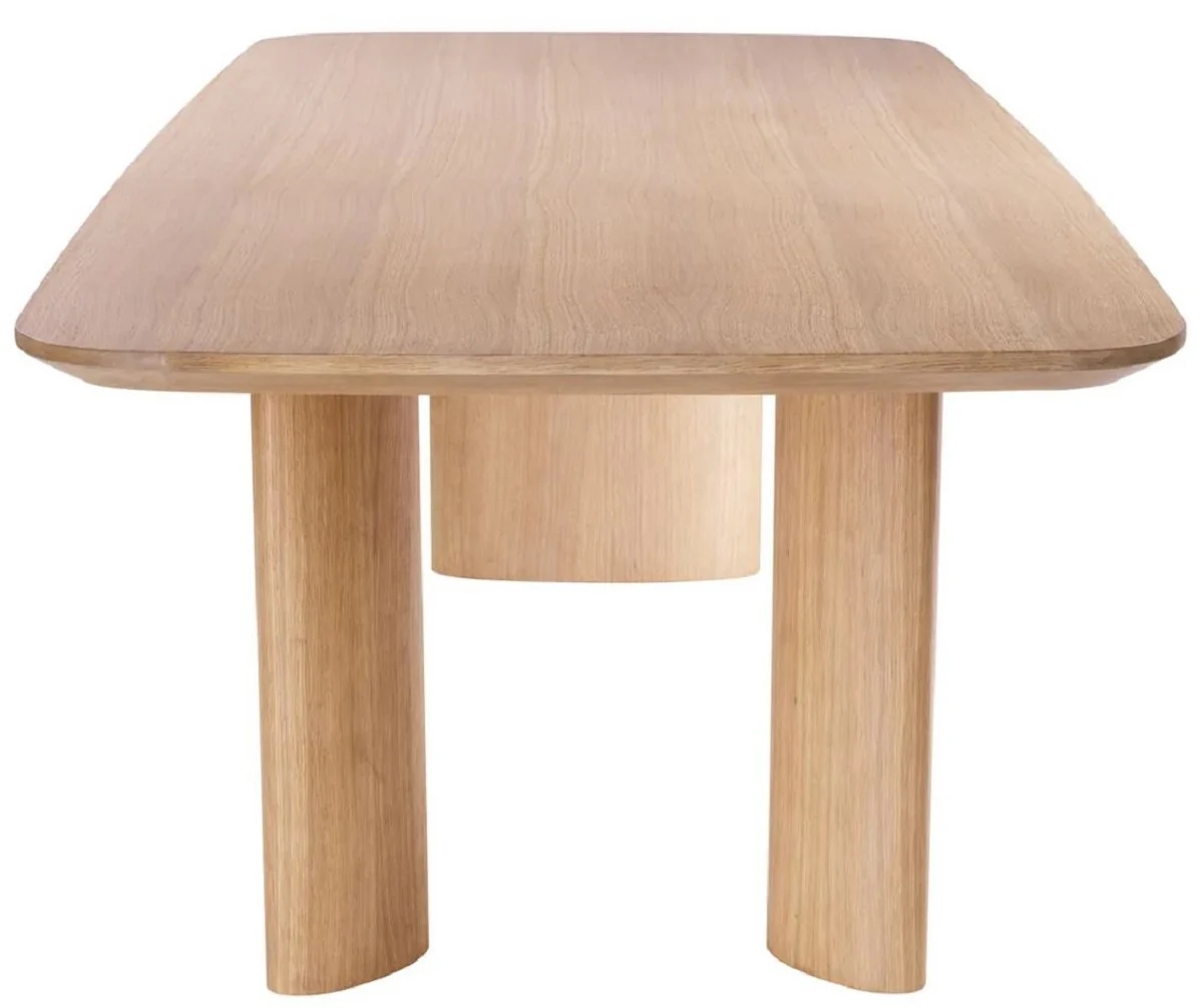 Luxus Esstisch Naturfarben 241 x 109,5 x H. 77 cm - Rechteckiger Massivholz Küchentisch - Esszimmer Möbel - Küchen Möbel - Luxus Möbel - Luxus Einrichtung