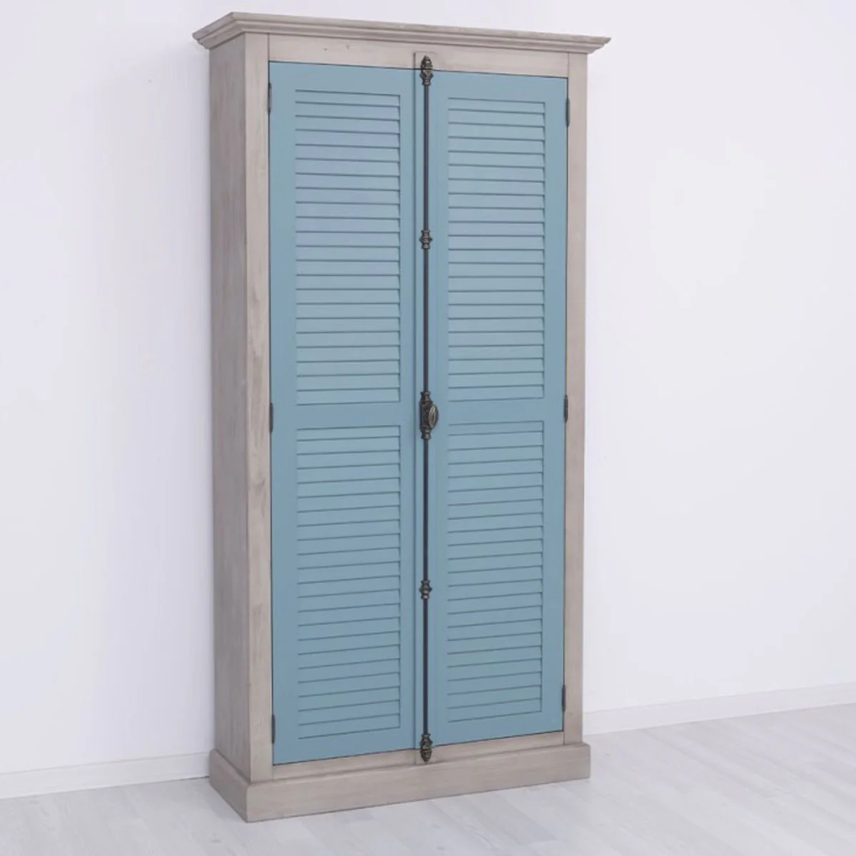 Landhausstil Schlafzimmer Schrank Grau / Blau 109 cm - Schlafzimmer Möbel