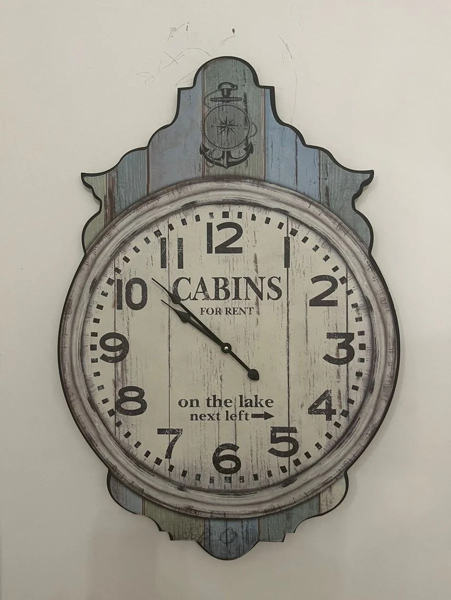 Retro Design Wanduhr Antik Grau H. 76 cm - Wanddeko