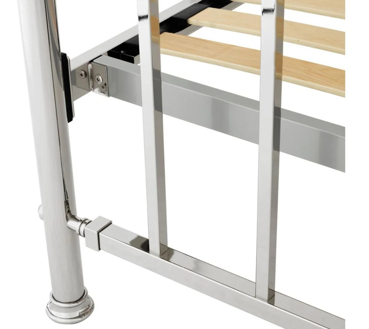 Luxus Bett Silber 186,5 x 225 x H. 145 cm - Designer Möbel