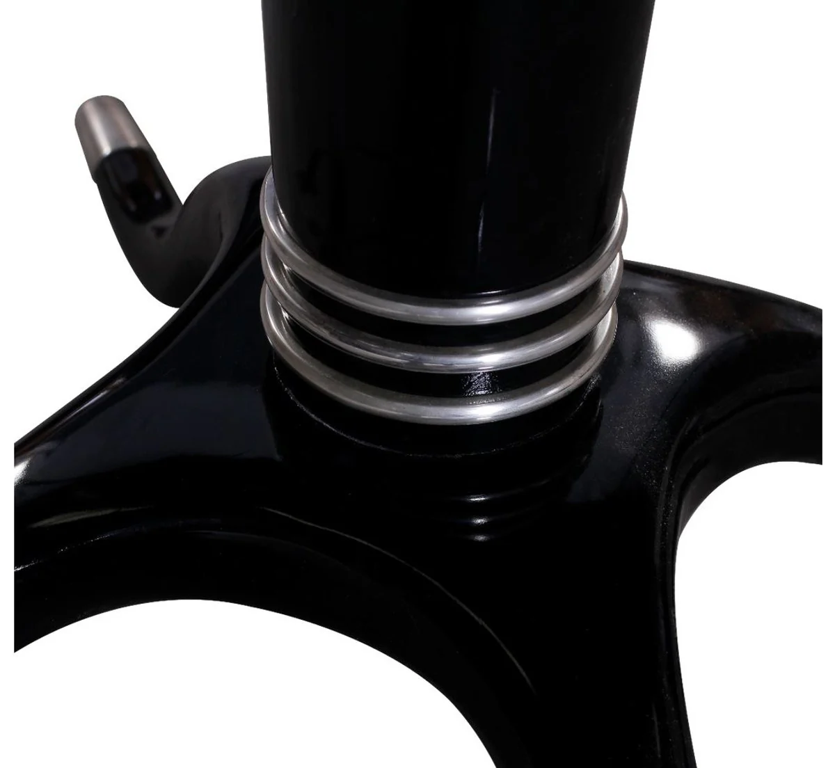 Luxus Massivholz Beistelltisch Schwarz / Silber Ø 80 x H. 70 cm - Runder Mahagoni Tisch - Moderne Möbel - Luxus Kollektion