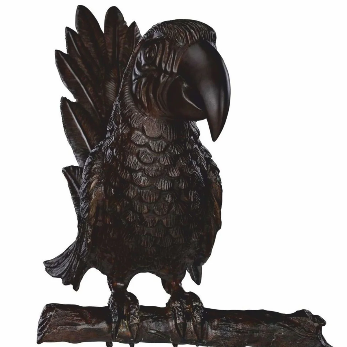 Luxus Deko Bronze Skulptur Papageien auf Ast H. 150 cm - Deko Figur