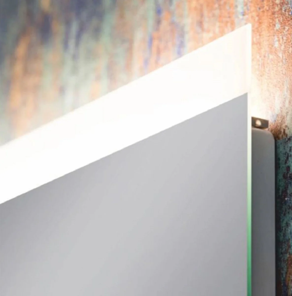 Luxus Badezimmer Spiegel 120 x 4 x H. 50 cm - Wandspiegel mit LED Hintergrundbeleuchtung - Badezimmer Möbel - Badezimmer Accessoires - Luxus Möbel