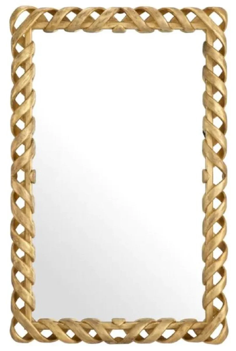 Luxus Mahagoni Spiegel Antik Gold H. 141 cm