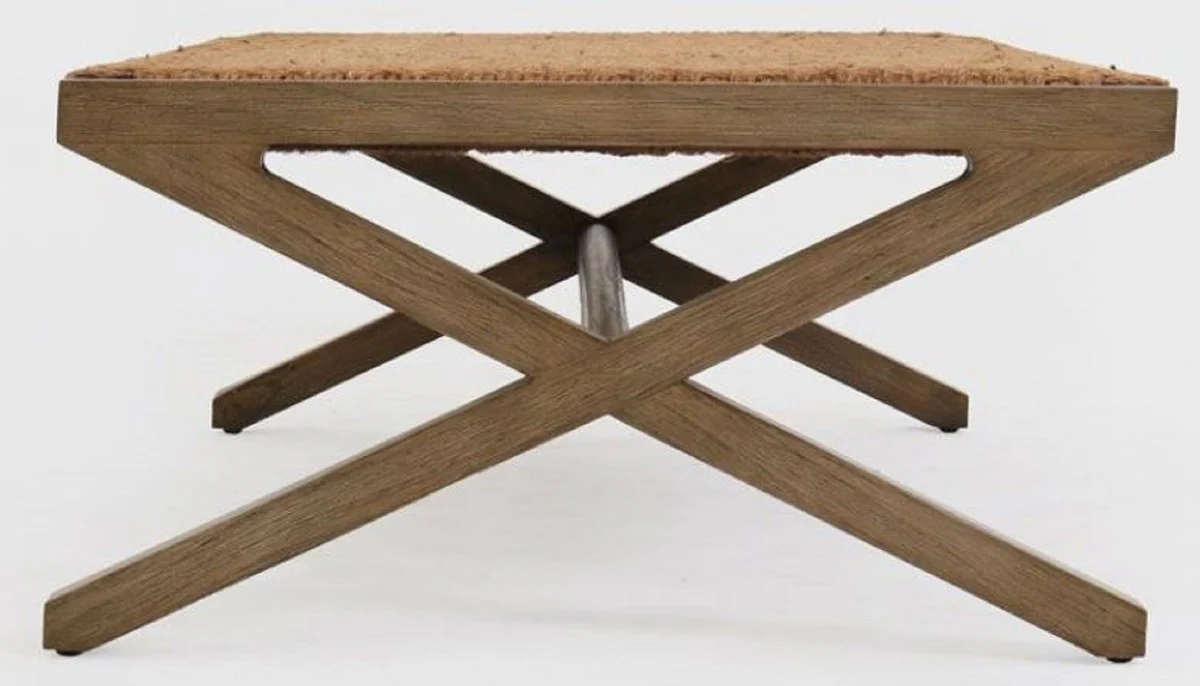 Luxus Couchtisch Braun 120 x 70 x H. 36 cm - Rechteckiger Massivholz Wohnzimmertisch - Luxus Wohnzimmer Möbel