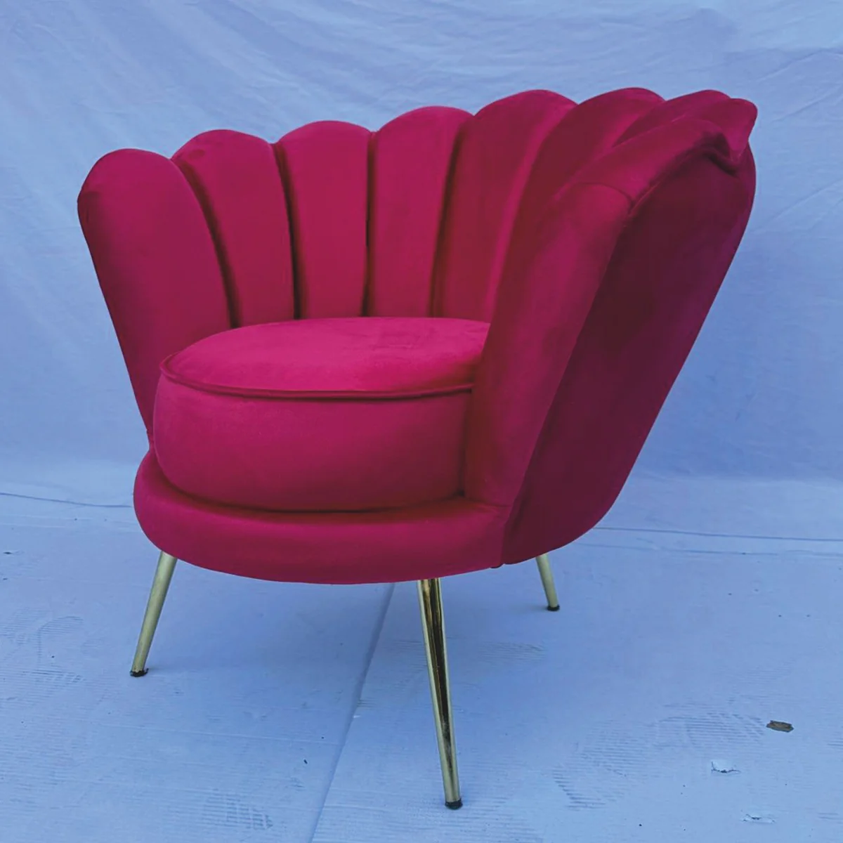 Luxus Designer Sessel Bordeauxrot / Gold - Luxus Möbel