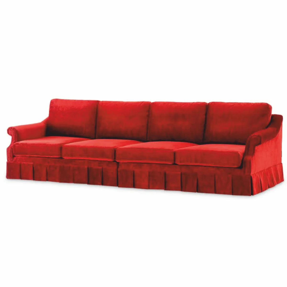 Luxus Samt Sofa Rot 316 cm - Luxus Wohnzimmer & Hotel Möbel
