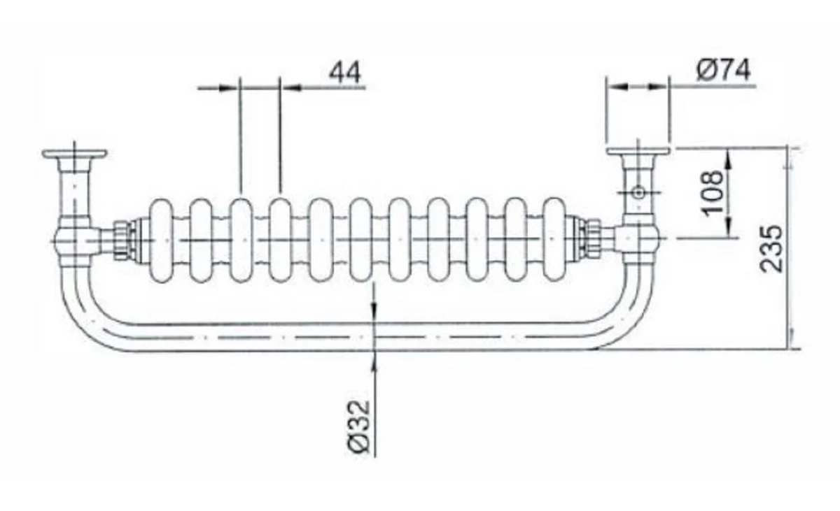 Luxus Badheizung Weiß / Chrom 734 x H. 940 mm - Handtuchheizkörper - Vintage Bad Heizkörper Handtuchhalter