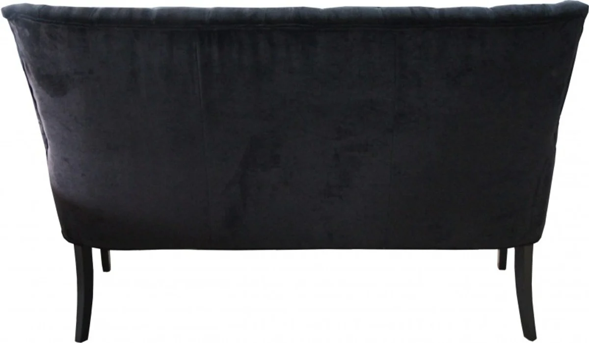 Chesterfield Sitzbank / Sofa Schwarz Esszimmer Bank B 155 cm, H 108 cm, T 70 cm