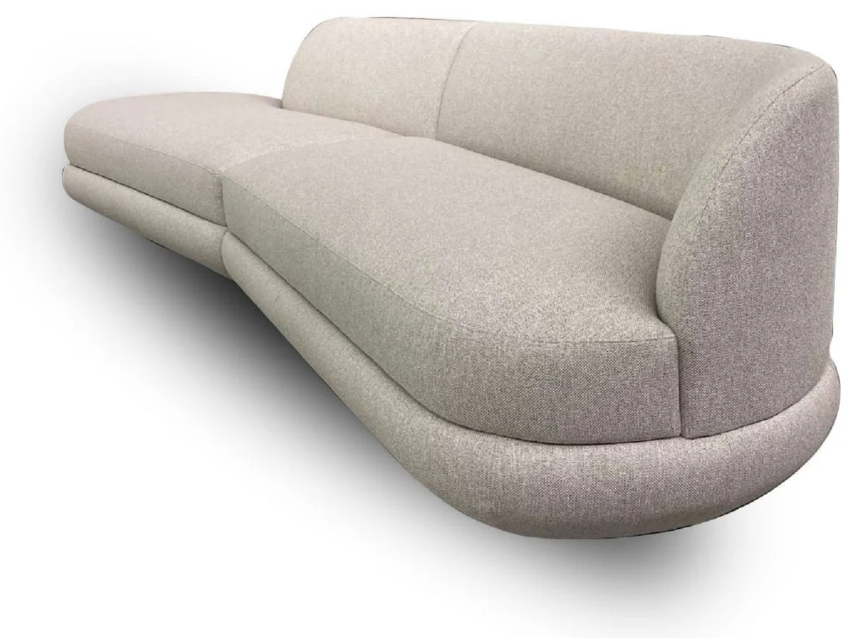 Luxus Sofa Grau 172 x 100 x H. 82 cm - Gebogenes Wohnzimmer Sofa - Hotel Sofa - Wohnzimmer Möbel - Hotel Möbel - Luxus Möbel - Luxus Einrichtung - Wohnzimmer Einrichtung