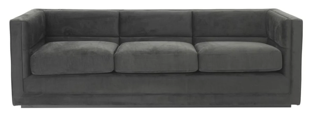 Luxus 3er Sofa Anthrazitgrau 231 x 86 x H. 73,5 cm - Luxus Wohnzimmer Sofa