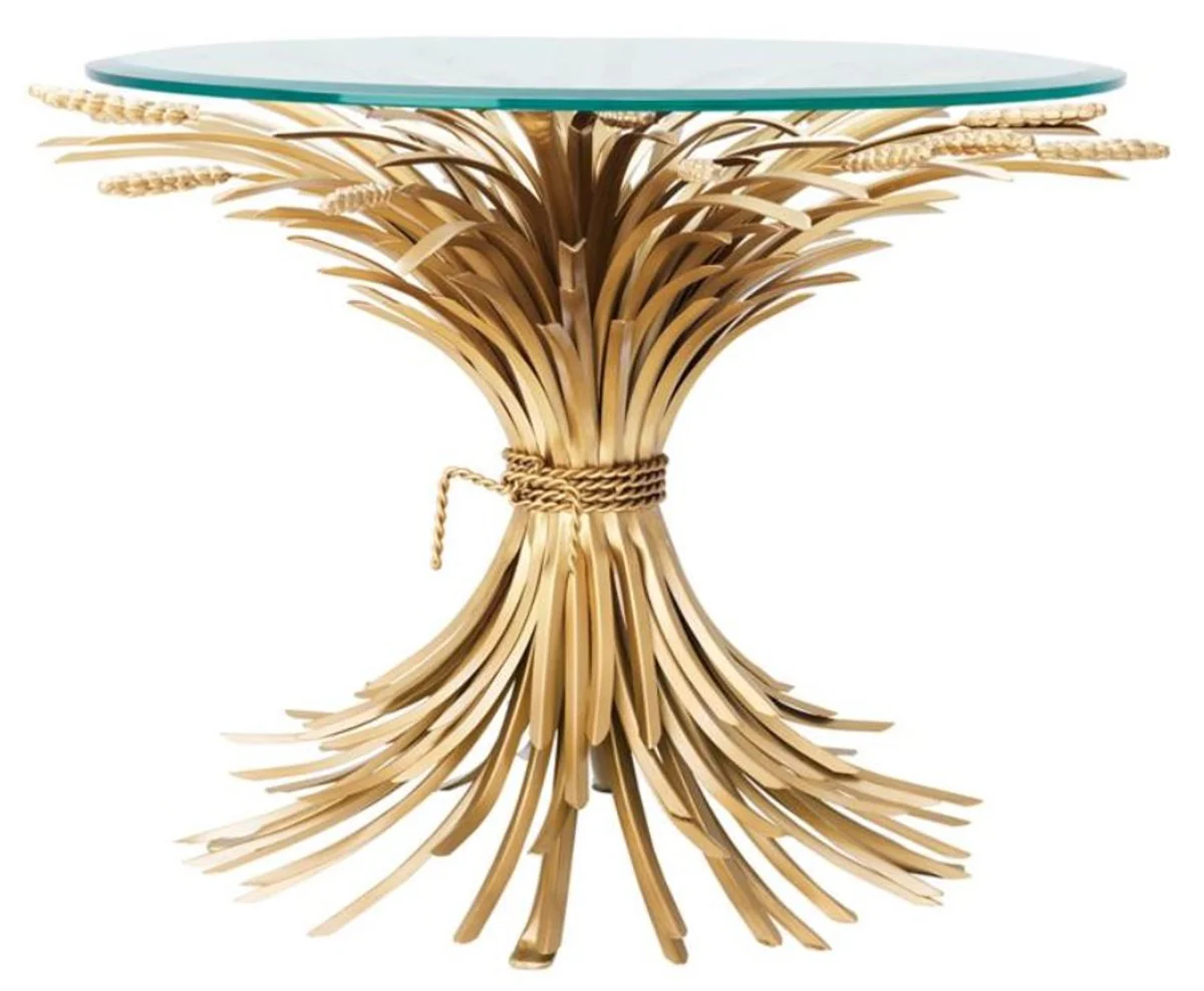 Luxus Beistelltisch Antik Gold Ø 80 x H. 55 cm - Designermöbel