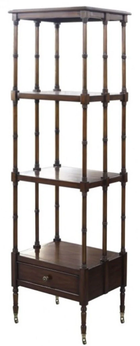 Luxus Regalschrank mit Schublade Dunkelbraun 44 x 36 x H. 163 cm - Luxus Qualität