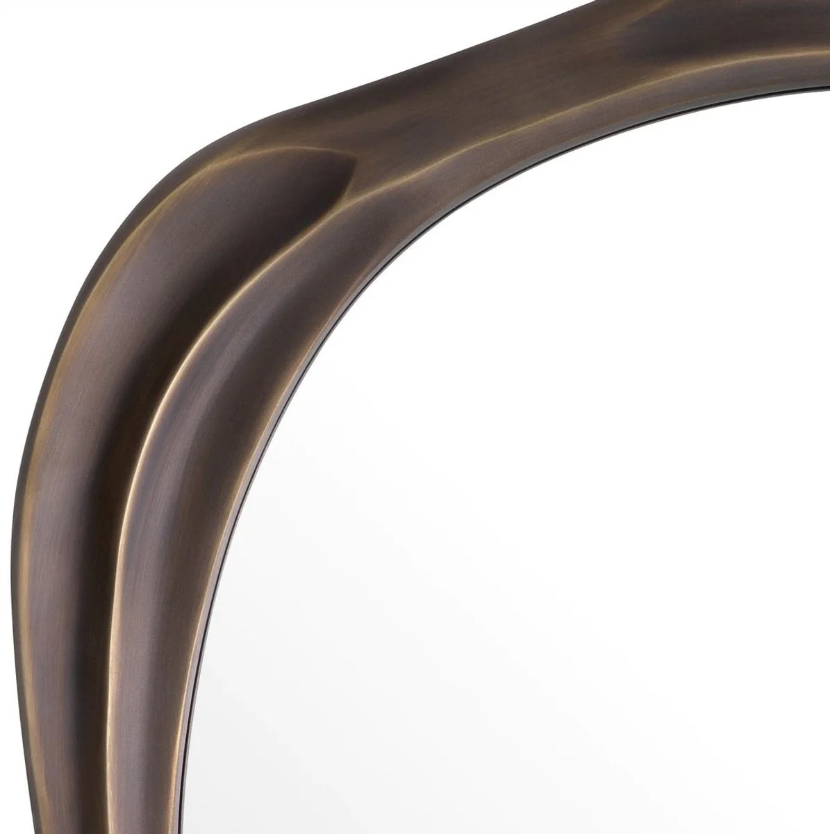 Luxus Wandspiegel Bronze 76,5 x 3,5 x H. 81 cm - Aluminium Wohnzimmer Spiegel - Schlafzimmer Spiegel - Garderoben Spiegel - Luxus Möbel - Luxus Interior