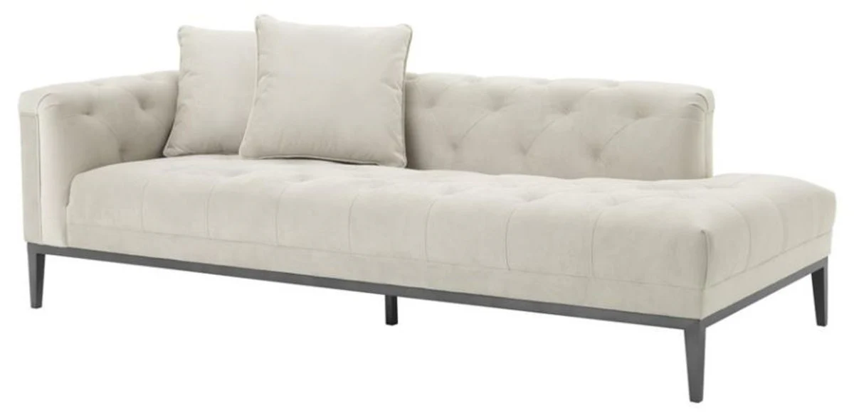 Luxus Sofa Hellgrau Linksseitig 220 x 96 x H. 66 cm - Hotel Möbel