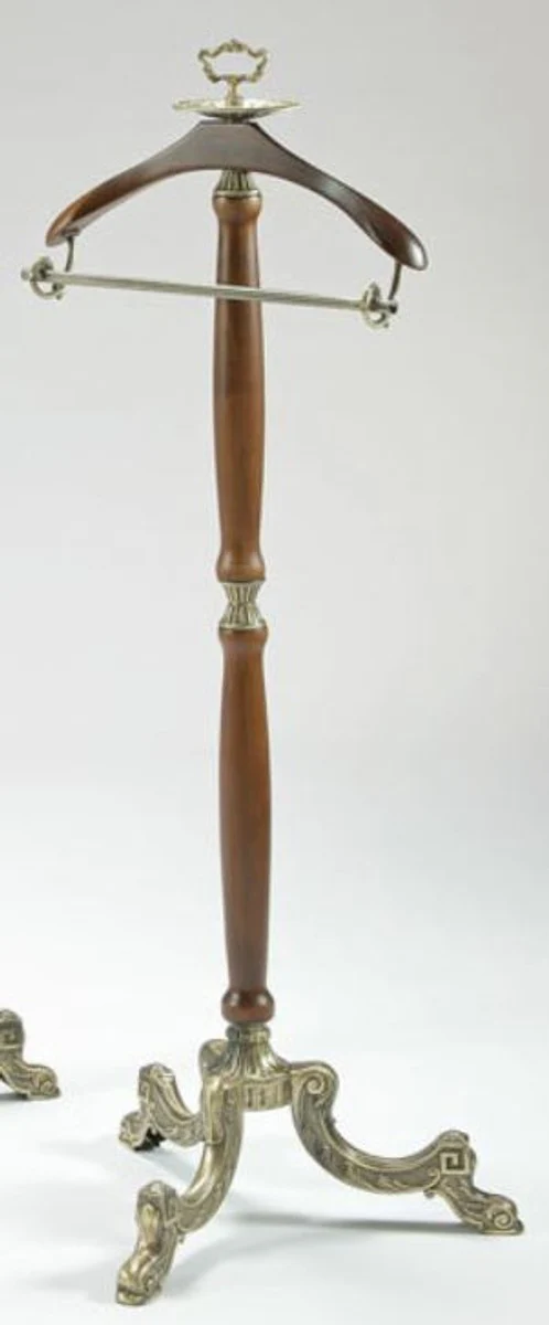 Luxus Barock Dressboy Braun / Bronzefarben 45 x 45 x H. 127 cm - Edler Messing Kleiderständer - Barock Hotel Garderoben Möbel