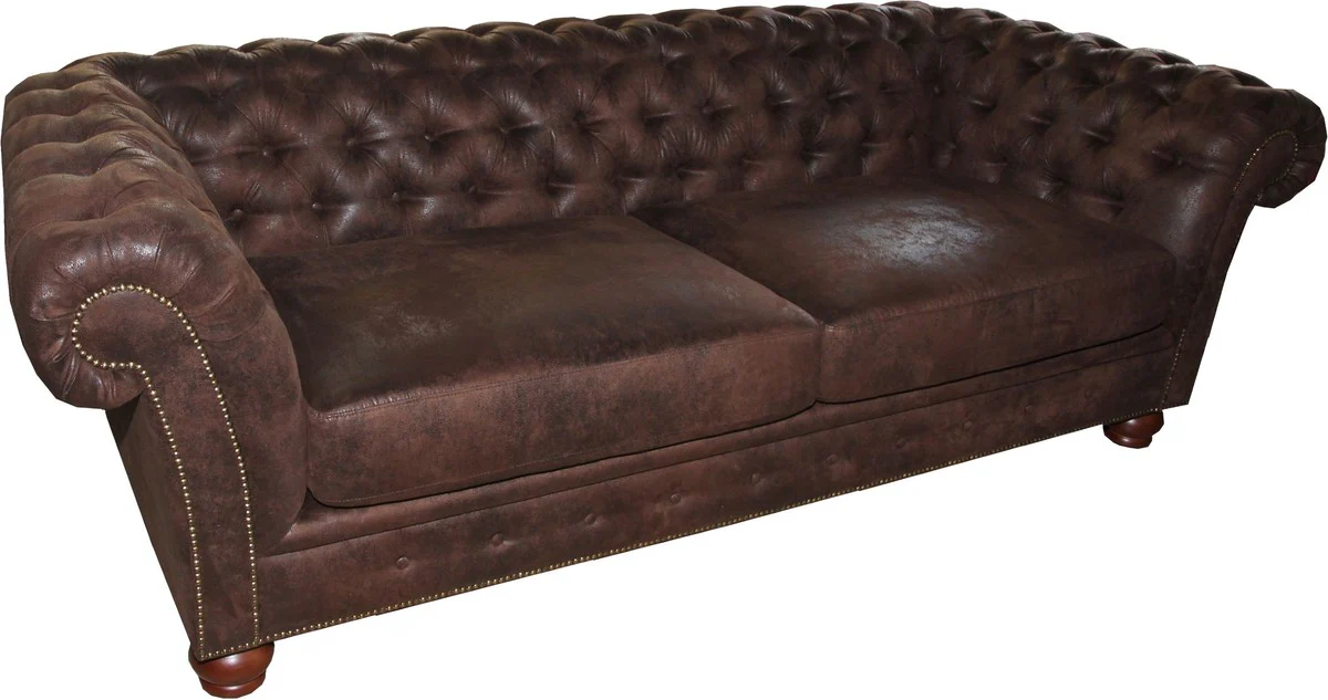 Luxus Chesterfield Sofa Braun - Chesterfield Wohnzimmer Möbel