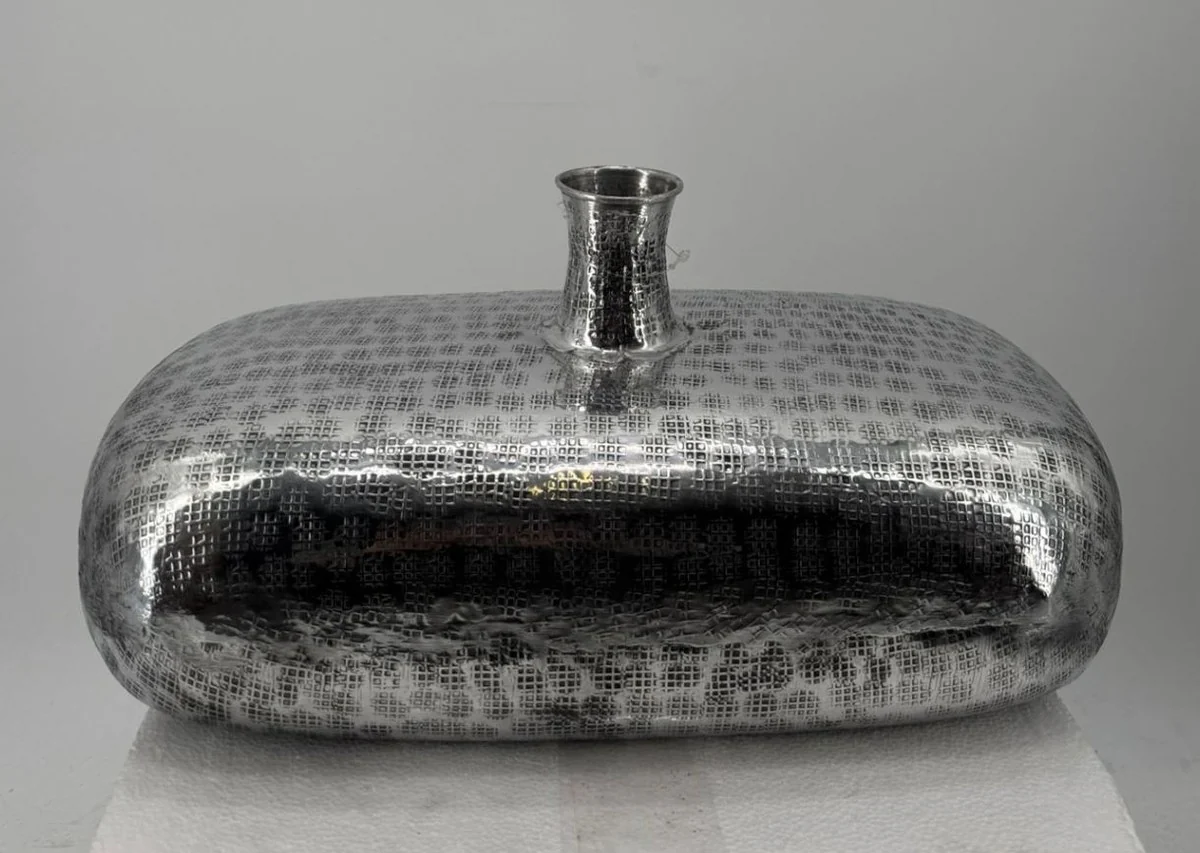 Aluminium Deko Vase Silber 39 cm - Aluminium Deko Accessoires