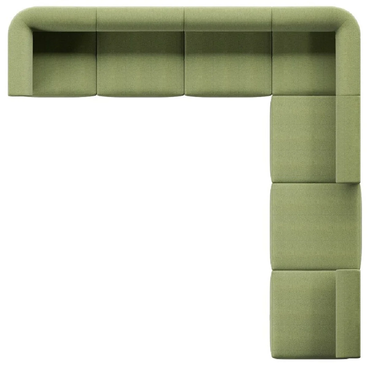 Luxus Ecksofa Grün 360 x 360 cm - Modulares Wohnzimmer Sofa - Luxus Wohnzimmer Möbel