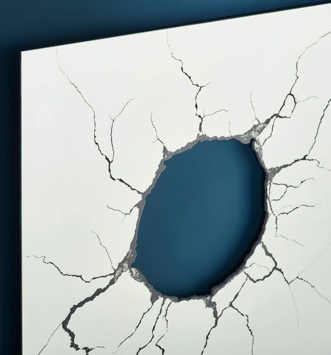 Luxus Wohnzimmer Wandspiegel 120 x H. 80 cm - Designer Spiegel mit Loch