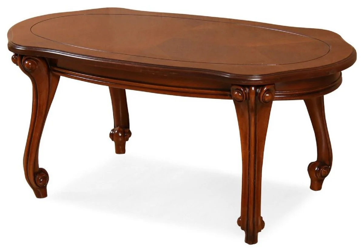 Luxus Barock Couchtisch Braun - Barockstil Massivholz Wohnzimmertisch - Barockstil Wohnzimmer Möbel - Barock Möbel - Edel & Prunkvoll