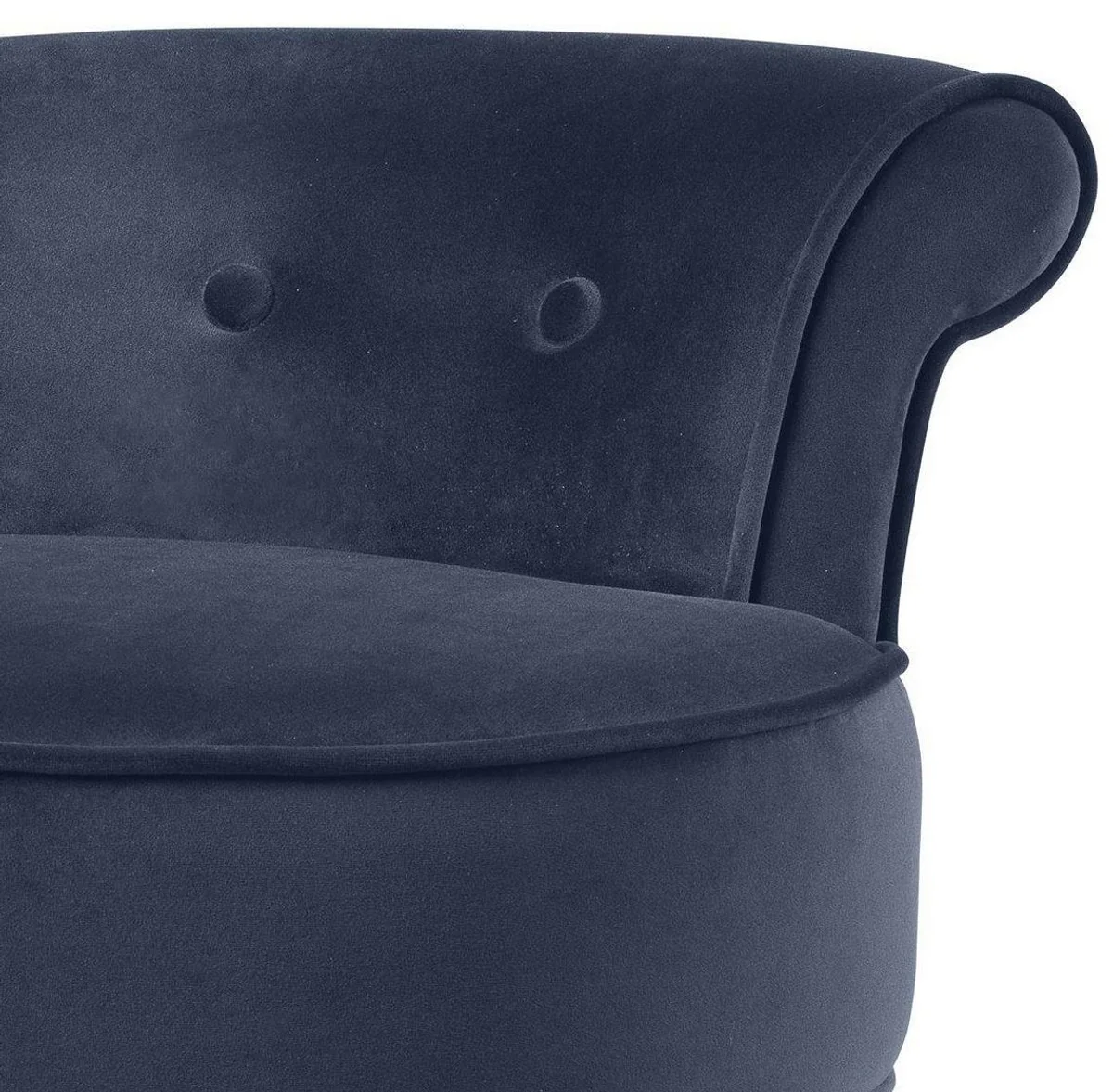 Luxus Barstuhl Mitternachtsblau / Schwarz 45 x 51 x H. 88 cm - Barhocker mit edlem Samtstoff