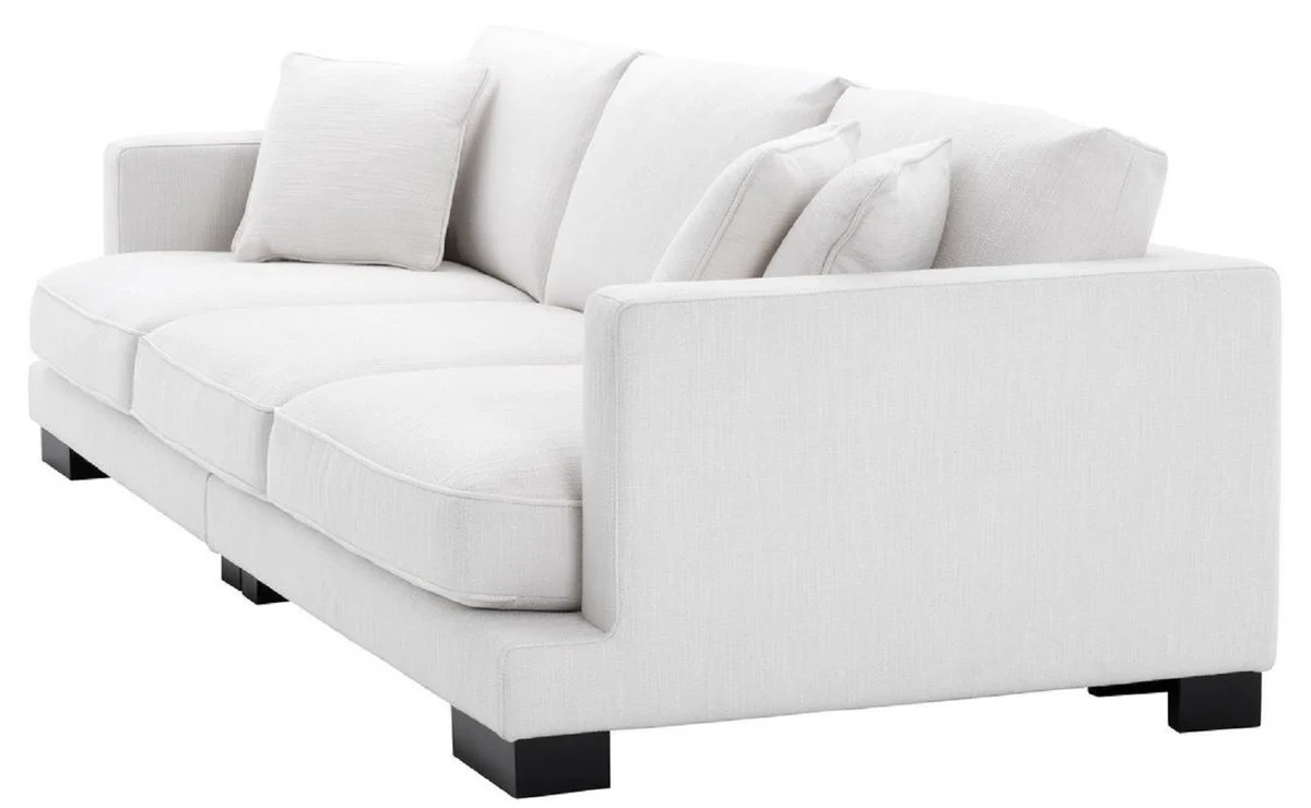 Luxus Wohnzimmer Sofa mit Kissen Weiß / Schwarz 284 x 110 x H. 85 cm - Wohnzimmer Möbel - Luxus Kollektion