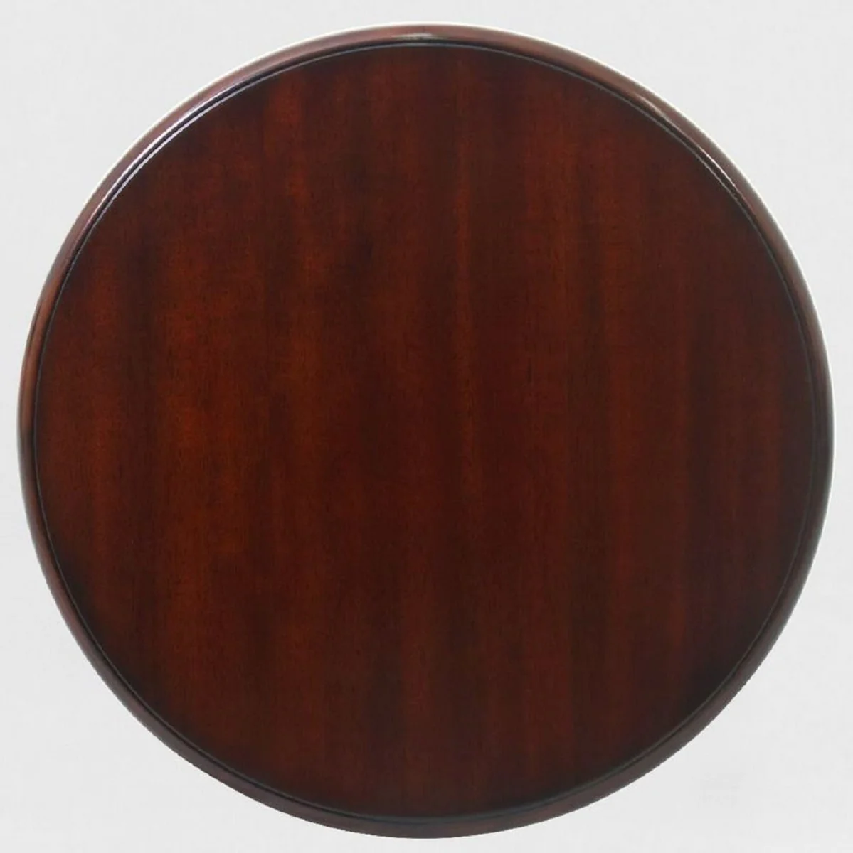 Luxus Barock Beistelltisch Dunkelbraun Ø 50 x H. 62 cm - Runder Mahagoni Tisch - Mahagoni Möbel im Barockstil