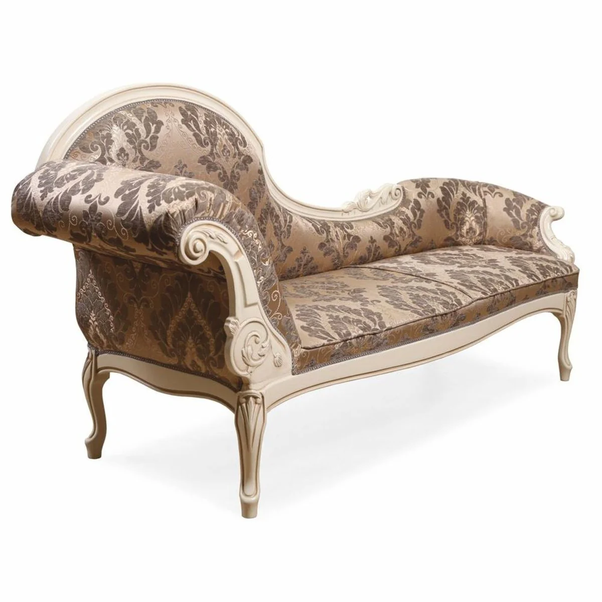 Luxus Barock Chaiselongue Braun / Creme - Barock Möbel