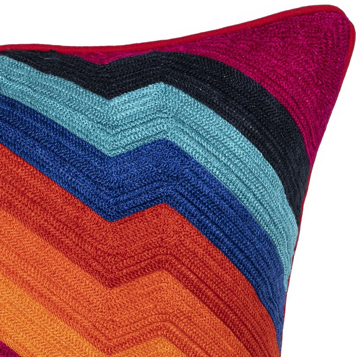 Luxus Deko Kissen Mehrfarbig 50 x 50 cm - Edles Zierkissen mit elegantem Muster - Luxus Qualität - Wohnzimmer Deko Accessoires