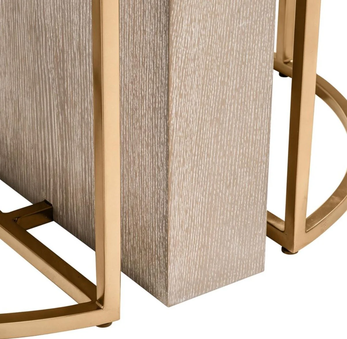 Luxus Esstisch Braun / Messing Ø 150 x H. 75 cm - Luxus Qualität