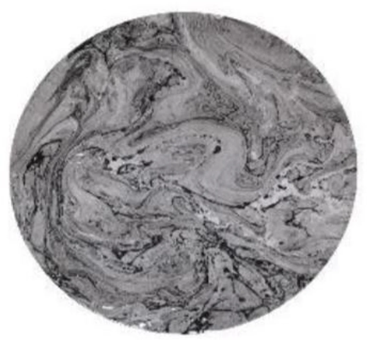 Luxus Beistelltisch Schwarz / Weiß Ø 42 x H. 46 cm - Runder Dreibein Aluminium Tisch in Marmoroptik - Wohnzimmer Möbel